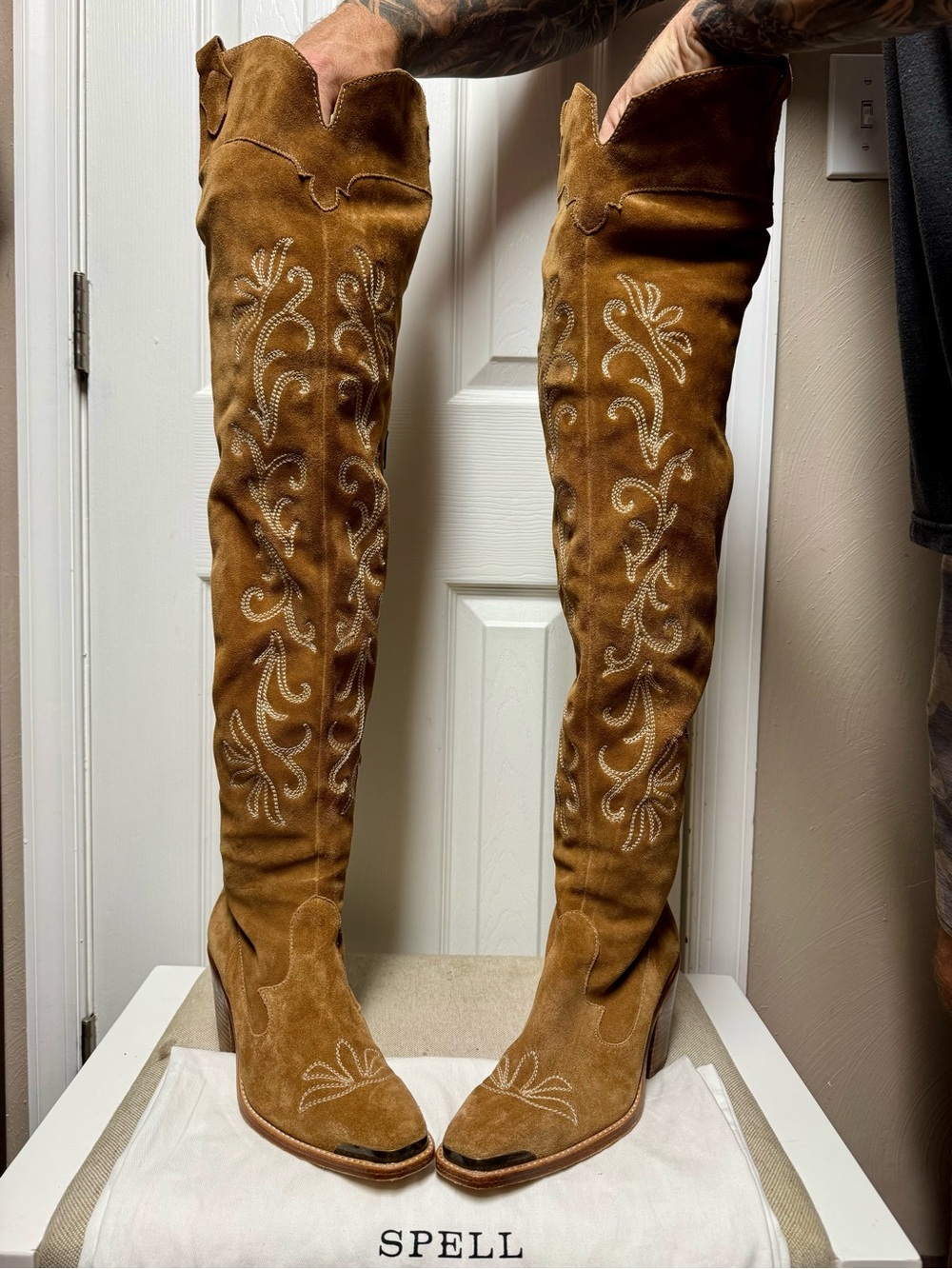 Spell - Cabana Suede Thigh High Boots - Tan - Size 8 (39) - Rare - Picture 2 of 11